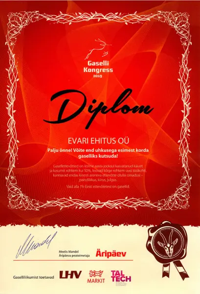 Evari Ehitus - Äripäeva gasellettevõte 2019