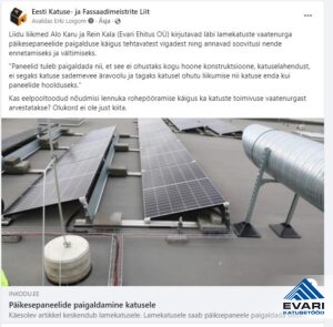 Päikesepaneelid on meie tulevik artikkel Facebook seinal