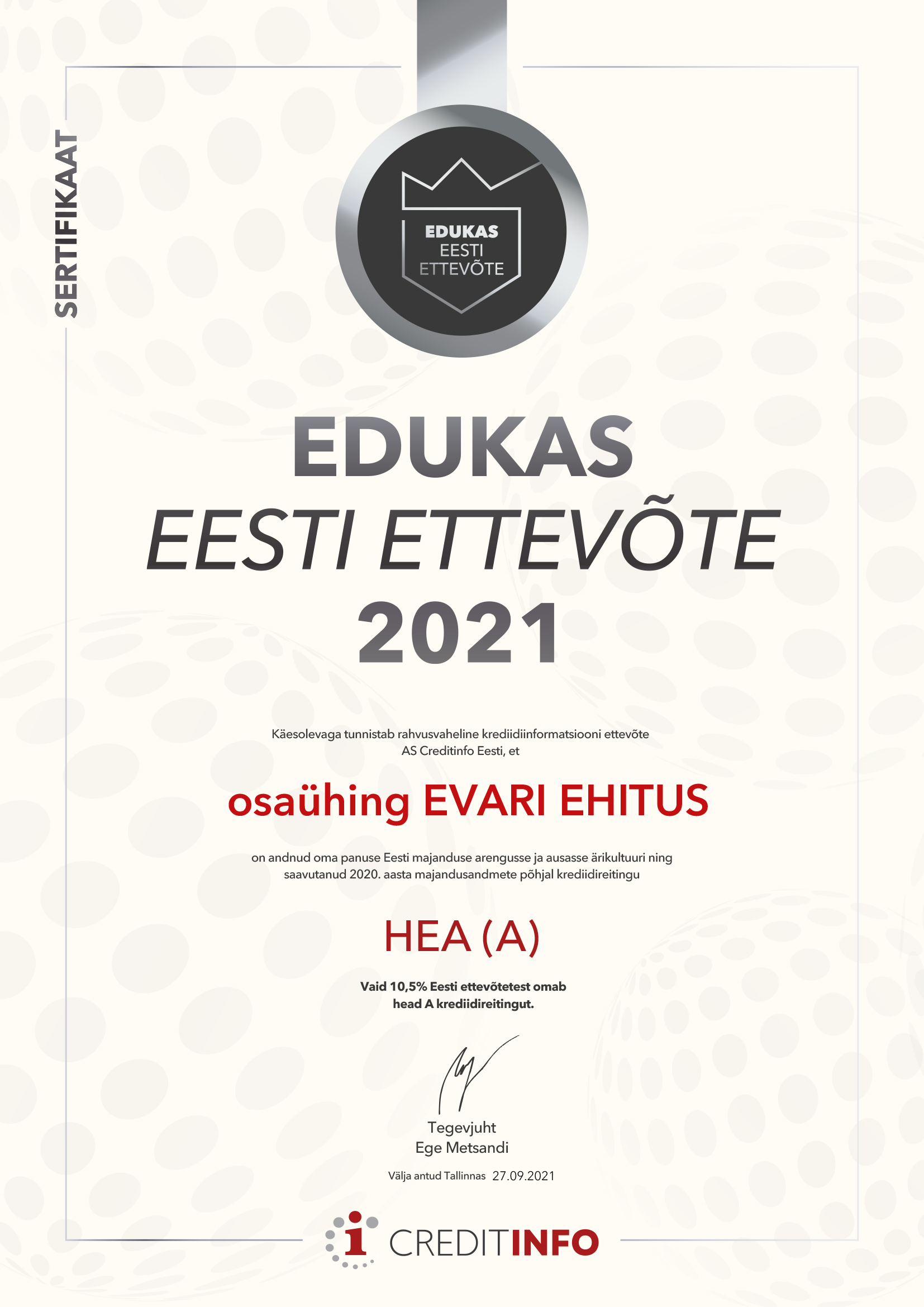 Edukas eesti ettevõte 2021 EEET2021