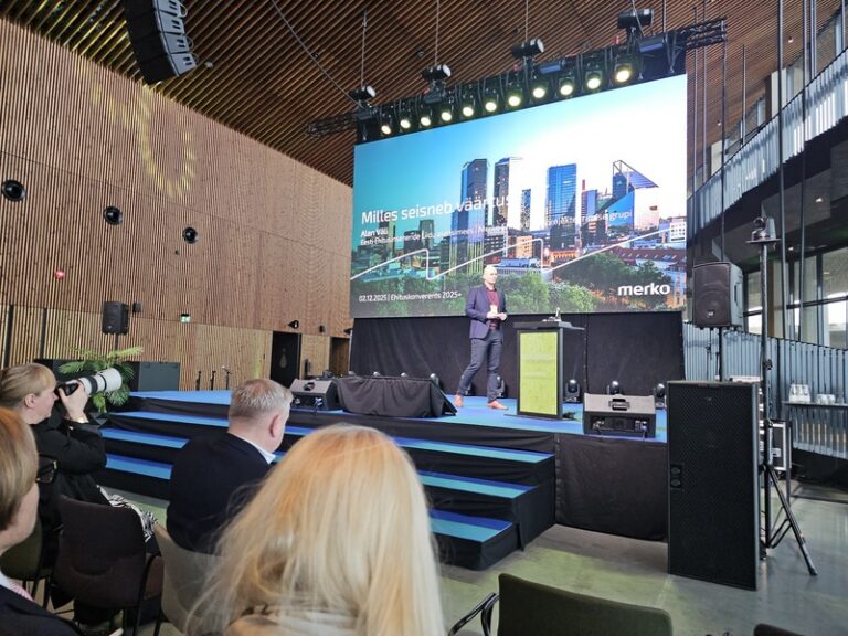 Alan Väli EELi aseesimees, Projekteerimise grupi juht, Merko Ehitus Eesti AS. Ehituskonverents Ehitus 2025+ Tallinna Sadama Kruiisiterminalis toimus 02.12.2025