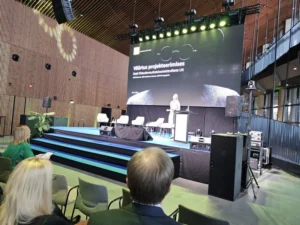 Kadi Metsmaa EESTI EHITUSKONSULTATSIOONIETTEVÕTETE LIIT, juhatuse esimees. Ehituskonverents Ehitus 2025+ Tallinna Sadama Kruiisiterminalis toimus 02.12.2025