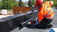 Parapeti tõste keevitamine Maarjamaa Hariduskolleegiumi katused, parapeti tõste keevitamine