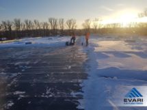 Tartu Ülikooli spordihoone lamekatusetöö talvel Tartus Ujula 4a